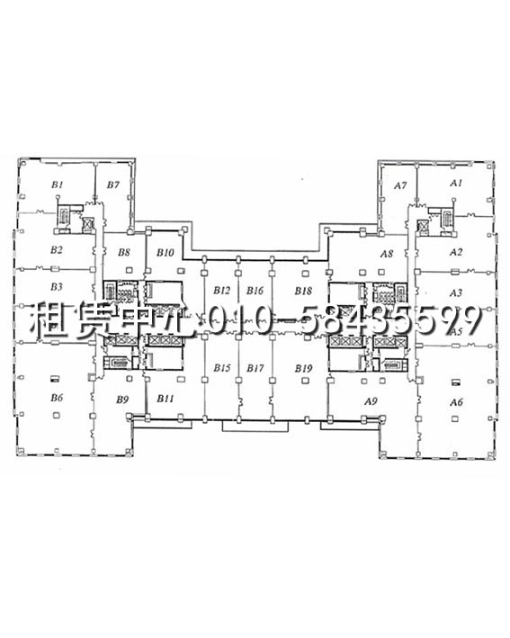 汉威大厦标准层平面图